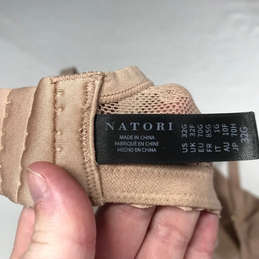Natori Pure Luxe Full Coverage Contour Underwire Bra Tan Nude 32G 721154
